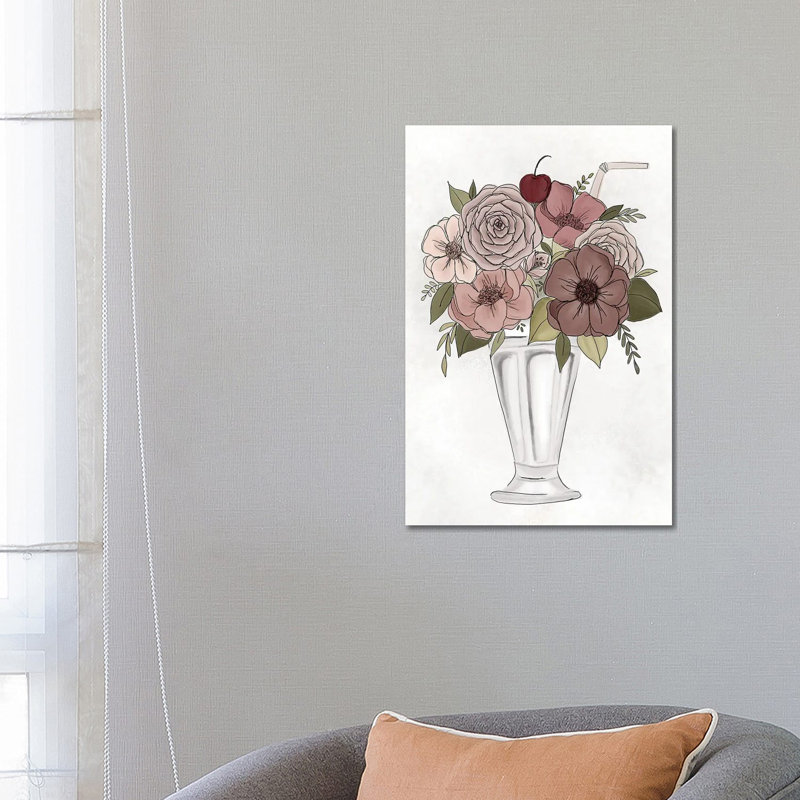 Floral Milkshake 1 Piece Wrapped Canvas Wall Art, 66.04 cm H x 45.72 cm W x 1.91 cm D