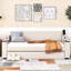 Lit de jour beige avec structure solide et lit gigogne beige