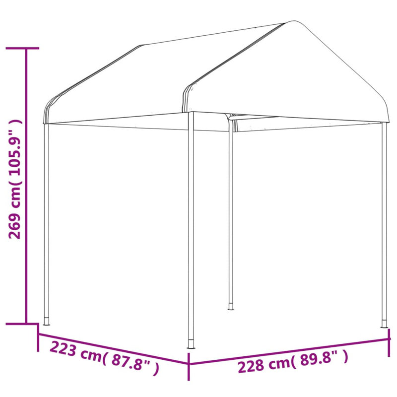 Dakota Fields Gazebo With Roof White 4.46X2.28X2.69 M Polyethylene