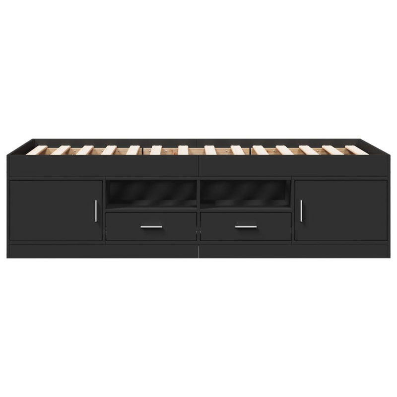 Vidaxl Daybed With Drawers, European Single (90 x 200cm), Black