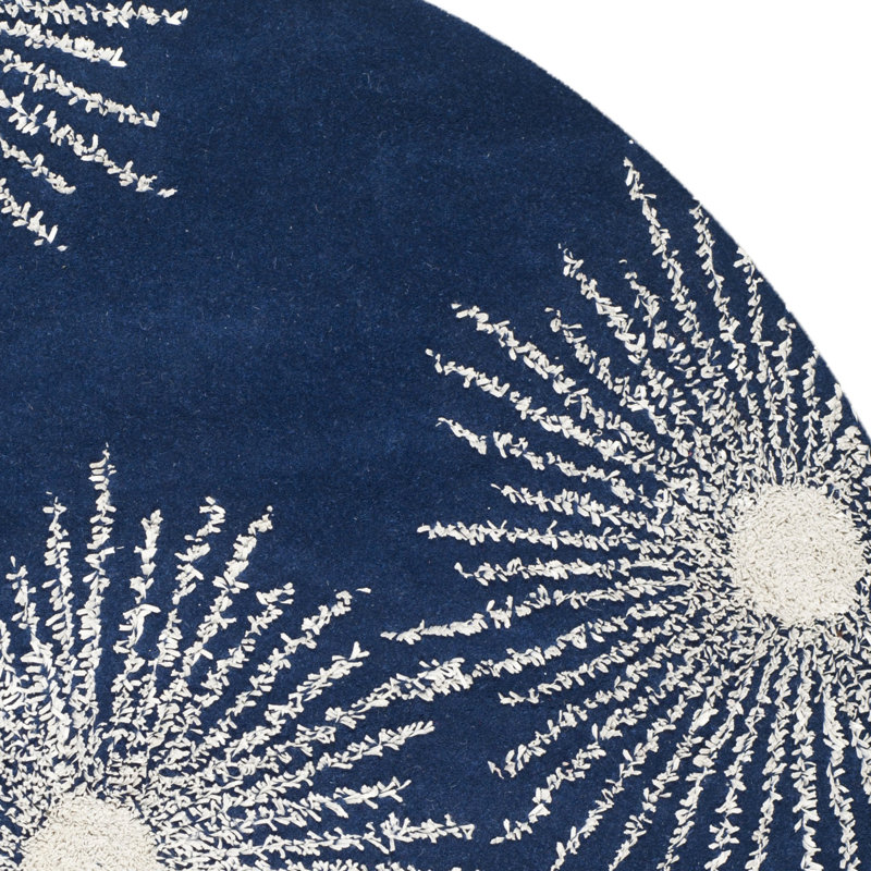 Tapis intérieur / extérieur floral Amier, Rond 8 pi