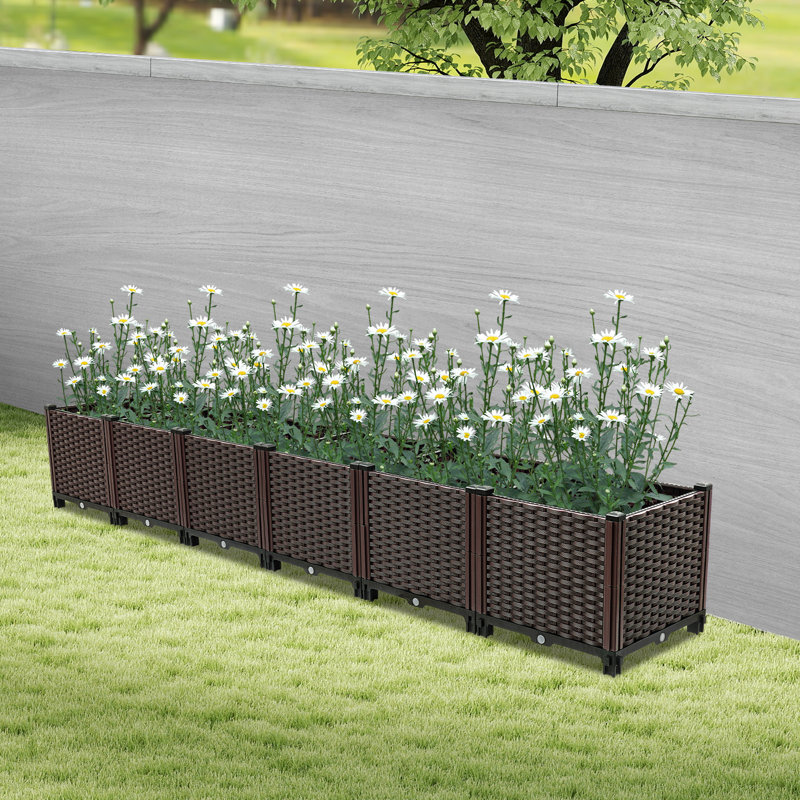 6-Section Planter Box Outdoor Self Watering