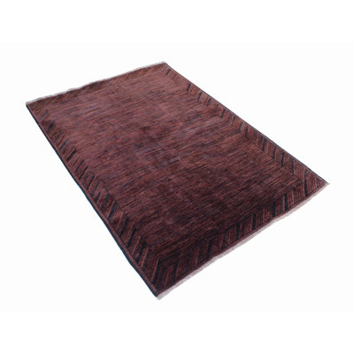 Tapis de zone en laine 4 pi x 6 po one-of-kind à la main noué la Argueta