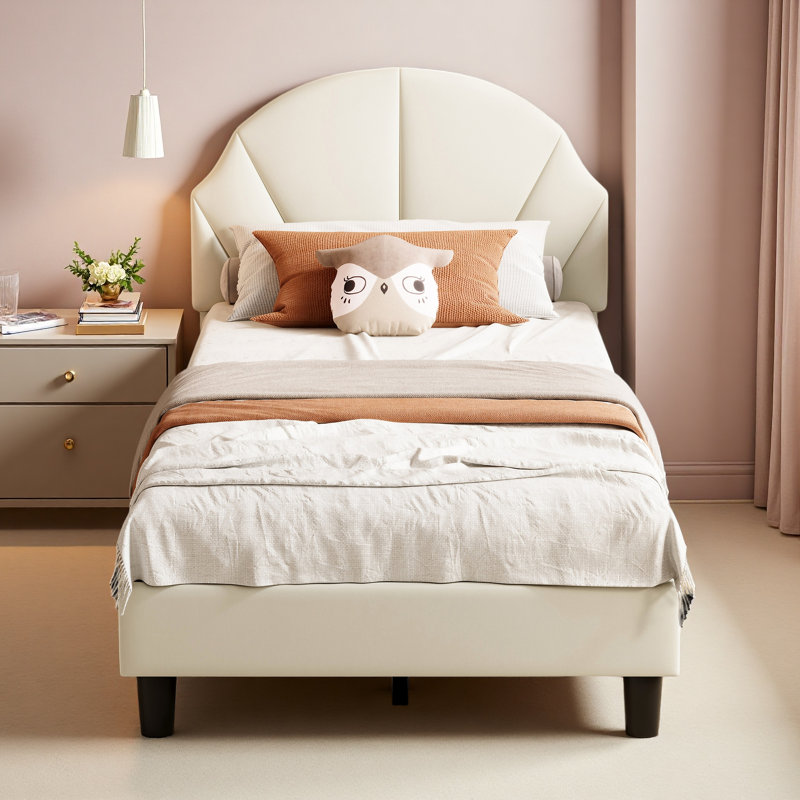 Bed, Beige, 90x190cm