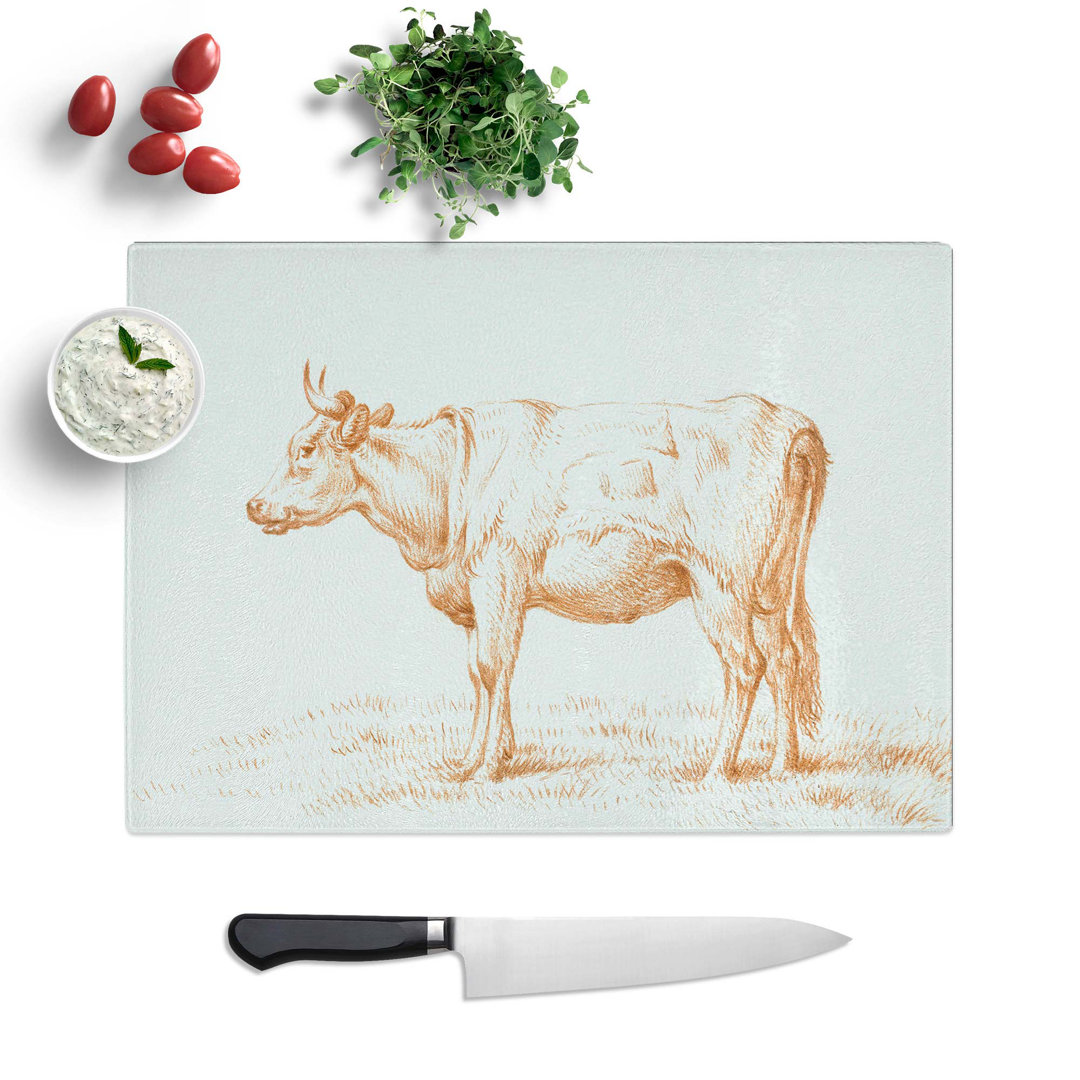 Tempered Glass The Study of a Cow by Jean Bernard Chopping Board