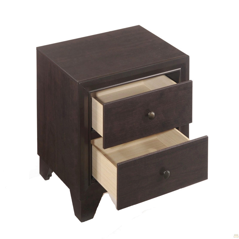 Table de chevet 2 tiroirs Espresso