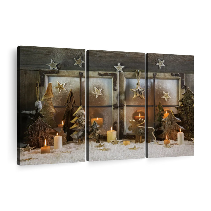 «Christmas Window» sur toile, H 36 po x l 57 po x P 1,25 po