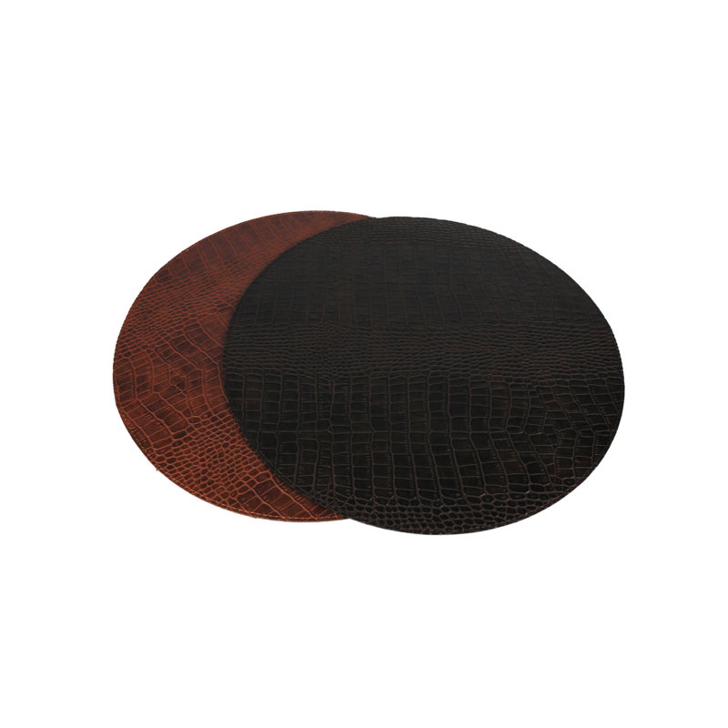Osvaldo Round Placemat, Dark brown/Light brown