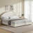 Luxury Curve-Shaped Headboard Bed Frame, Elegant Boucle Upholstered Platform Bed with Modern Design-756328090-756670531