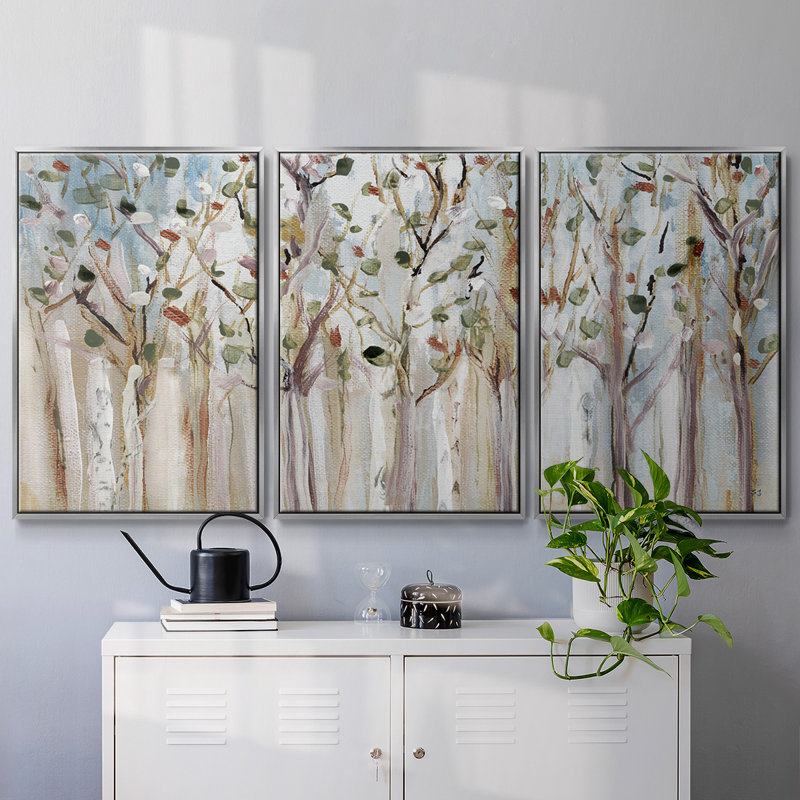 Printemps 3 pièces, H 24 po x l 48 po, Argent