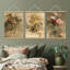 Ancienne fleur antique élégante affiche murale encadrée en bois