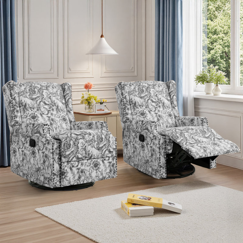 Fauteuil inclinable et oscillant rembourré classique, Chenille noir