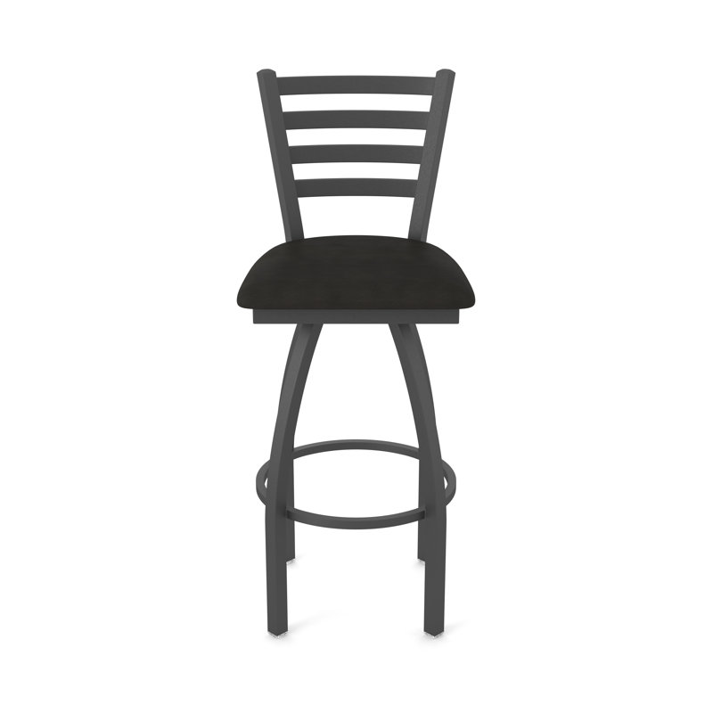 Tabouret pivotant Jackie, Vinyle - espresso Canter, Étain, Tabouret de bar (siège d'une hauteur de 30 po)