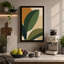 Leaves and Sun Mid-Century - Wrapped Canvas-368603509-368603513