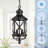 Farmhouse Outdoor Pendant Light, 19.75" Black Anti-Rust Hanging Lantern With Seeded Glass For Porch Ceiling