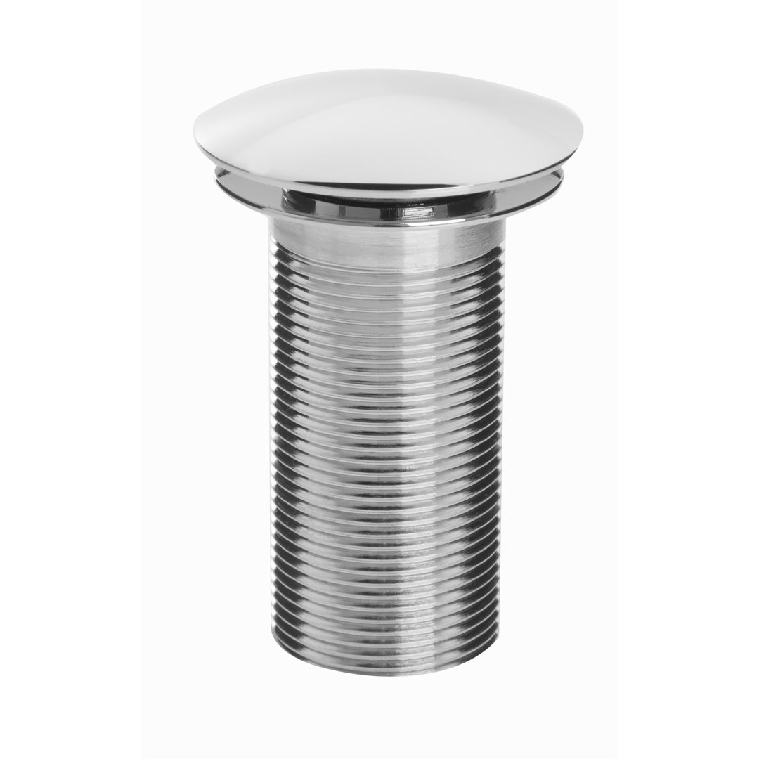Round Clicker 6.6cm Chain and Stopper Waste Bathroom Sink Drain With Overflow