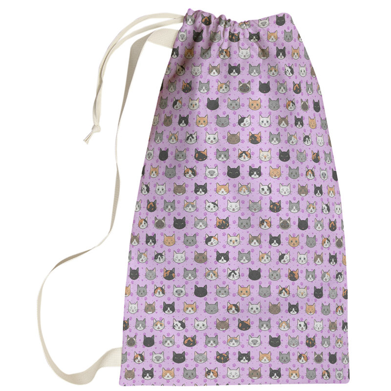 Leffel Fabric Laundry Bag with Handles, Small ( 64" H x 20" W x 1.5" D), Violet