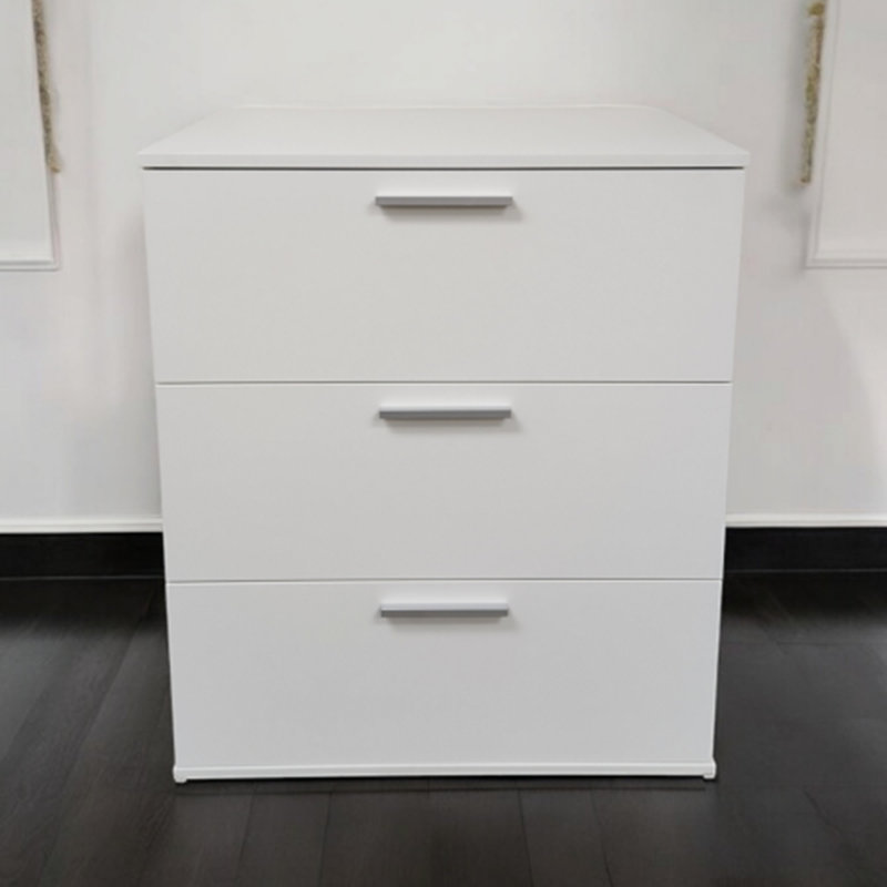 Commode blanche à trois tiroirs Morgan