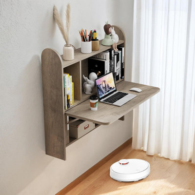 Bureau flottant rectangulaire avec armoire Laylind