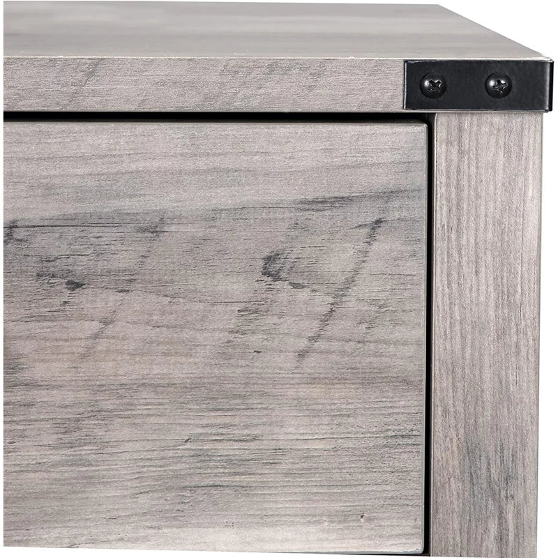 Kunkle Farmhouse Manufactured Wood Nightstand, Gray, Set of 2