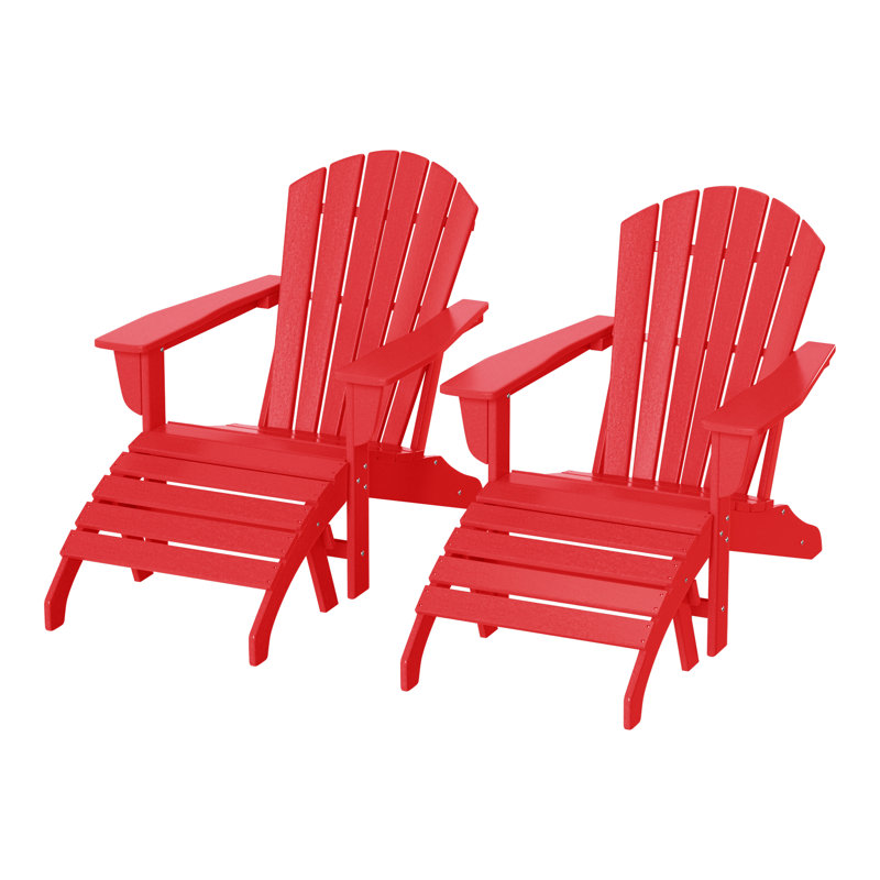 Chaise Adirondack en résine Altura avec repose-pieds, Rouge