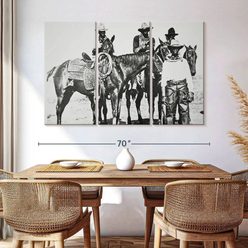 Cowboys noirs de Lelar à Bonham, Texas, 1890, H 42 po x l 65 po