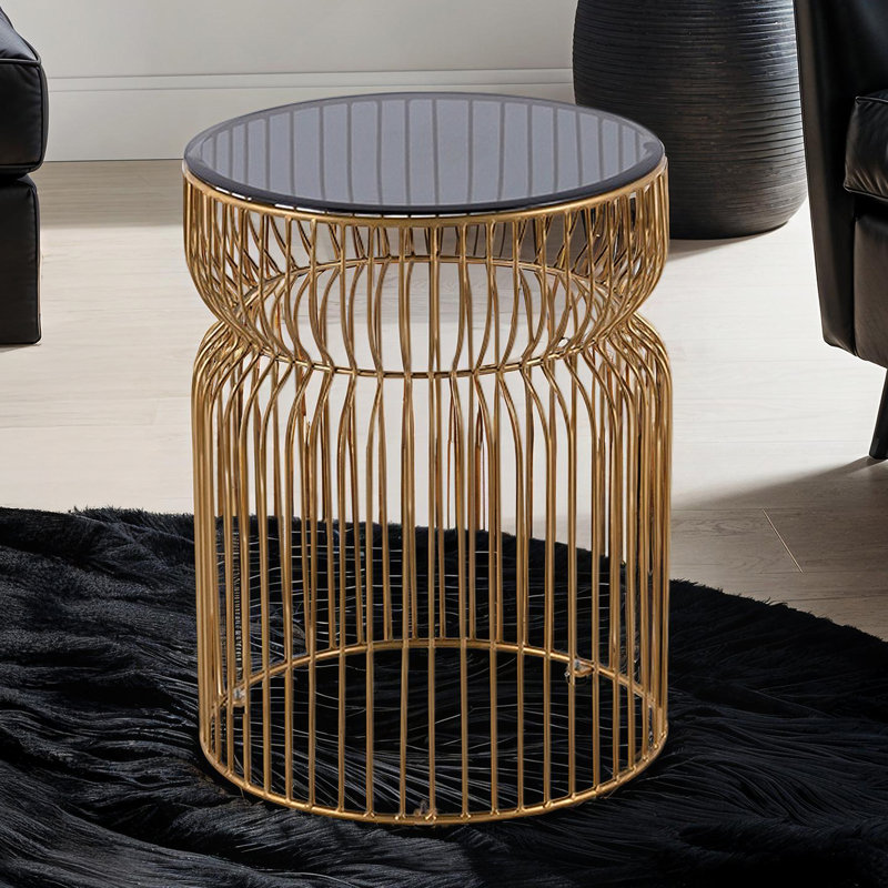 Table basse et table de bout Set Modern, Doré