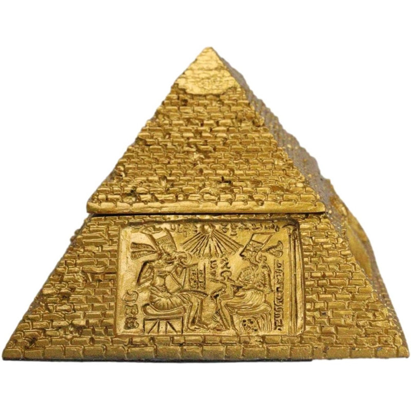 Petite boîte à bijoux à charnière, dieux de l'Égypte, pyramide de la grande pyramide de Khéops