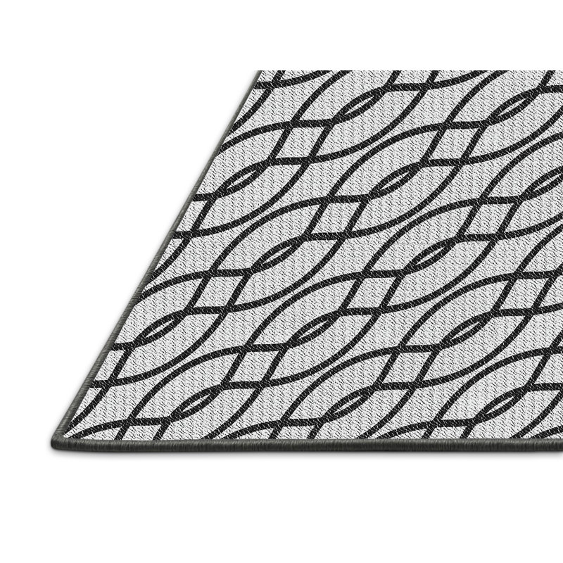 Tapis zone grise à motifs, Rectangle 5 pi x 7 pi