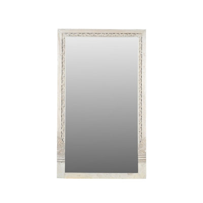 Miroir sur pied surdimensionné de 71 po pleine longueur, incliné en bois de teck récupéré
