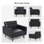 Fauteuil d'appoint rembourré en similicuir de 36,61 po de large avec siège capitonné (ensemble de 3)-119023950