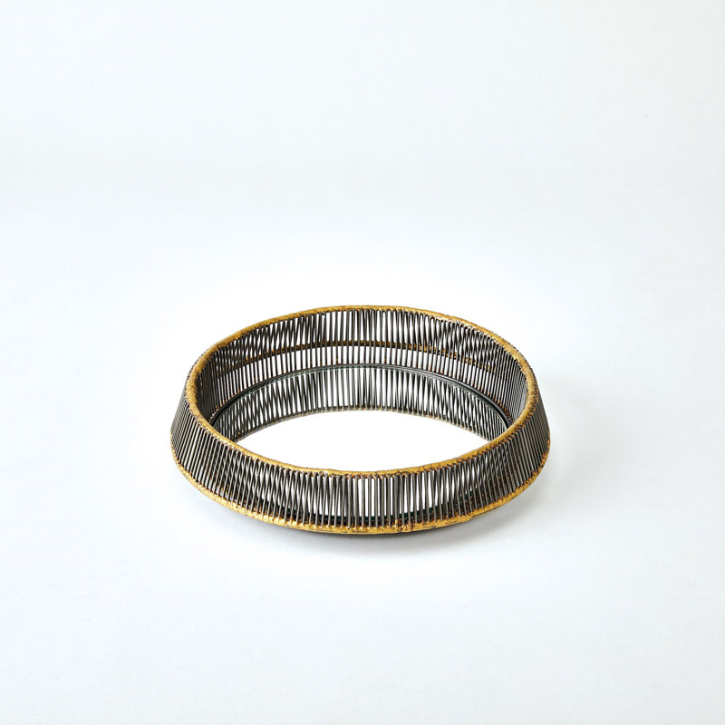 Whipped Wire Tray/Mirror-Sm, 2.5"H x 12"W x 12"D