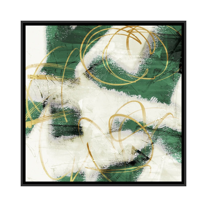 Emerald Mustard Prophecy I by Marcus Prime - Print on Canvas, Black Framed, 45.72 cm H x 45.72 cm W