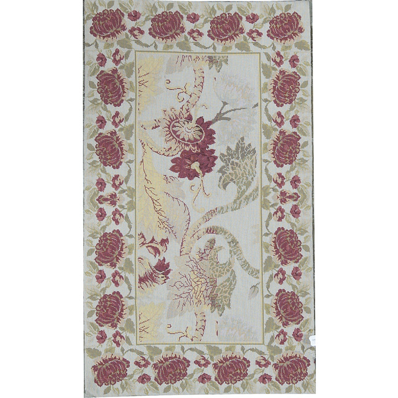 Hand-Knotted High-Quality Red and Gray Area Rug