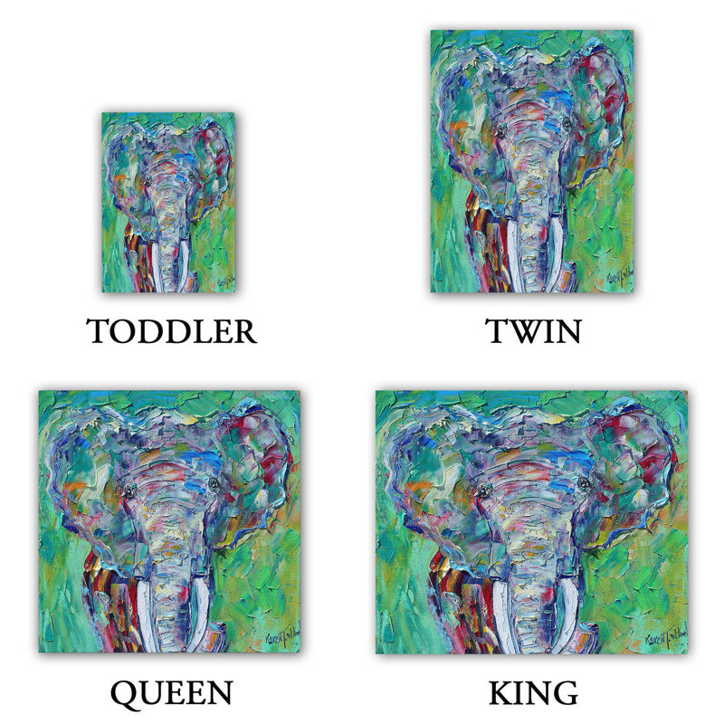 Ensemble de housse de couette en microfibre DiaNoche par Karen Tarlton - Éléphant 3