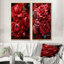 Crimson Peony Elegance - Ensemble de 2 reproductions d'art sur toile