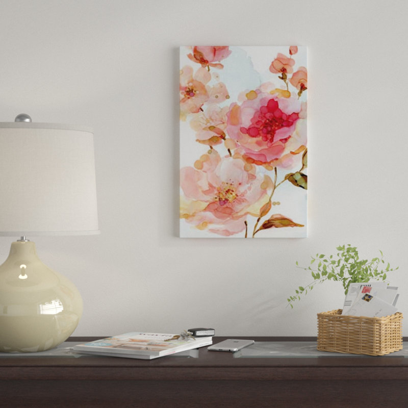 «Vivid Roses», reproduction sur toile, H 40 po x l 26 po x P 1,5 po, Pas de tapis, Toile tendue