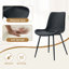 Ensemble table et chaises Ensemble de table de salle à manger moderne et minimaliste blanc de 42 pouces assorti de 6 chaises en polyuréthane artificiel noir avec coussins arrondis. Convient aux salles à manger, aux bureaux, etc.-130634249-130634251