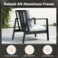 Canapé de patio 75 po 3 places en aluminium toutes saisons avec coussins épais gris clair et structure noire