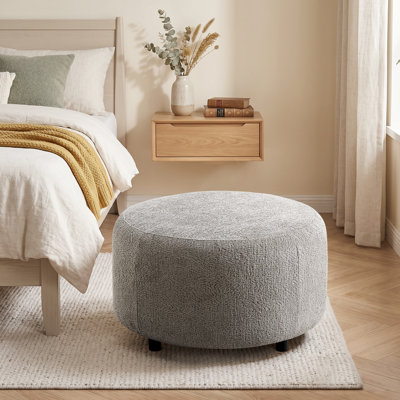28.7" Wide Modern Round Upholstered Ottoman