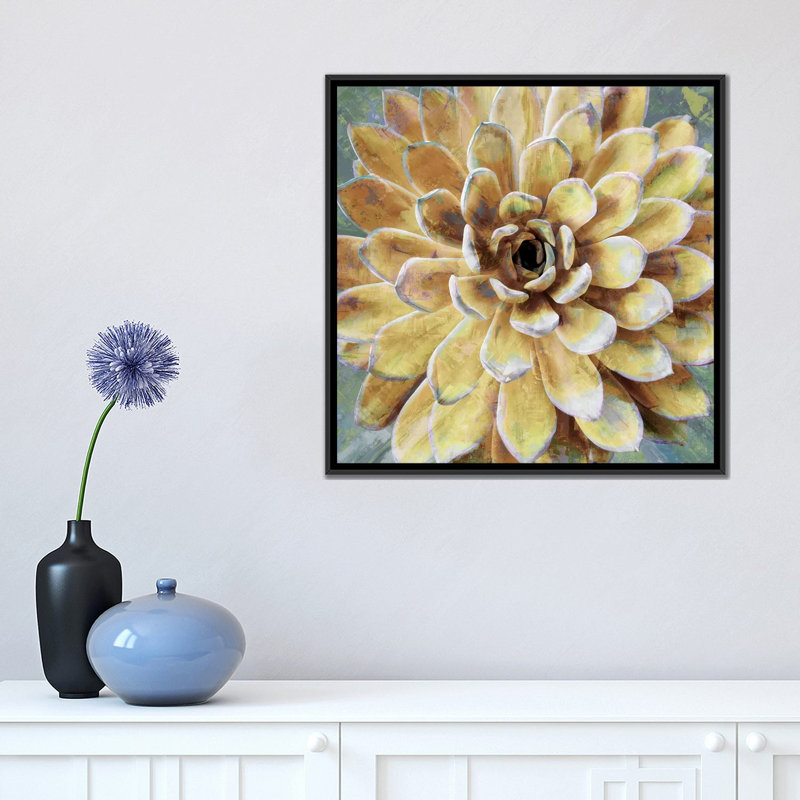 «Succulent II», impression sur toile, H 18 po x l 18 po x P 1,5 po, Toile encadrée noire, Pas de tapis