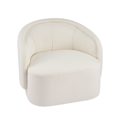 Amanda Curved Boucle Accent Chair