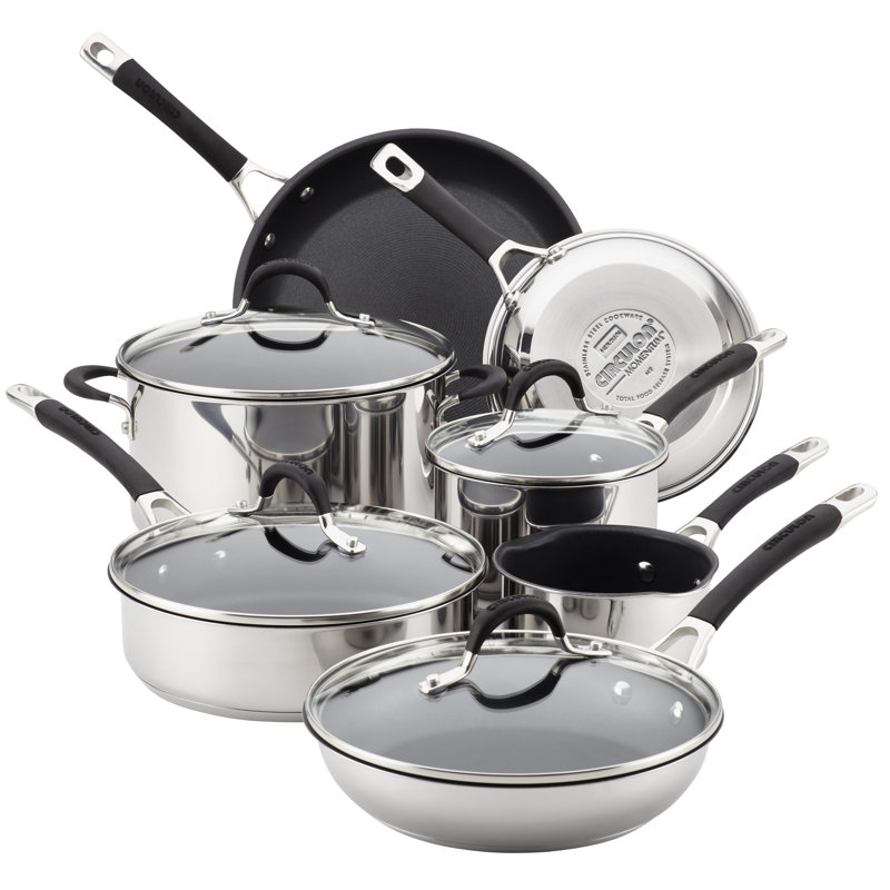 Circulon Momentum 11 Piece Aluminum Non-Stick Cookware Set, Silver