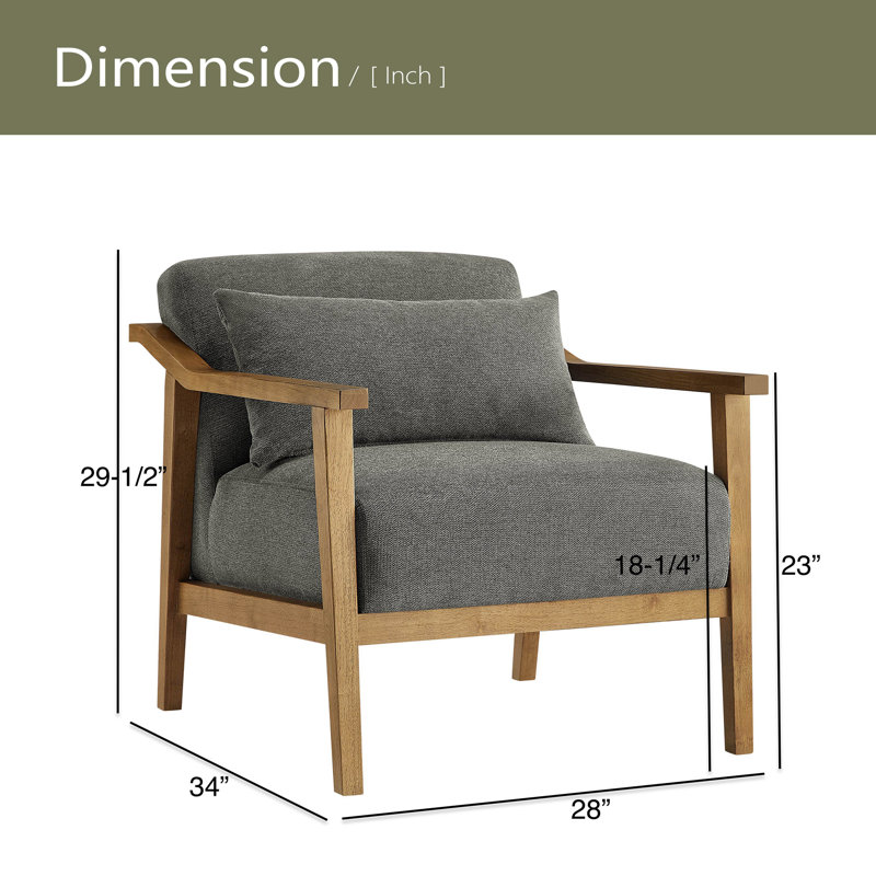 Fauteuil d'appoint à accoudoirs avec coussin lombaire, Gris anthracite