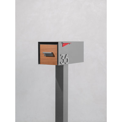 Malone Post-Mounted Mailbox with Wood-Styled Door