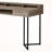 Asleesh Brown Top and Black Metal Leg Computer Desk with Hutch, 32.62" H X 47.75" W X 21.73" D