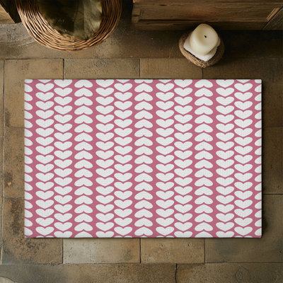 Tapis tressé à breloque cœur de la Saint-Valentin