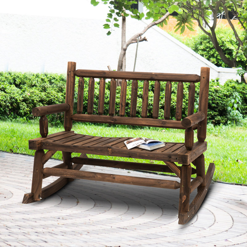 Chaise berçante en noyer pour deux personnes