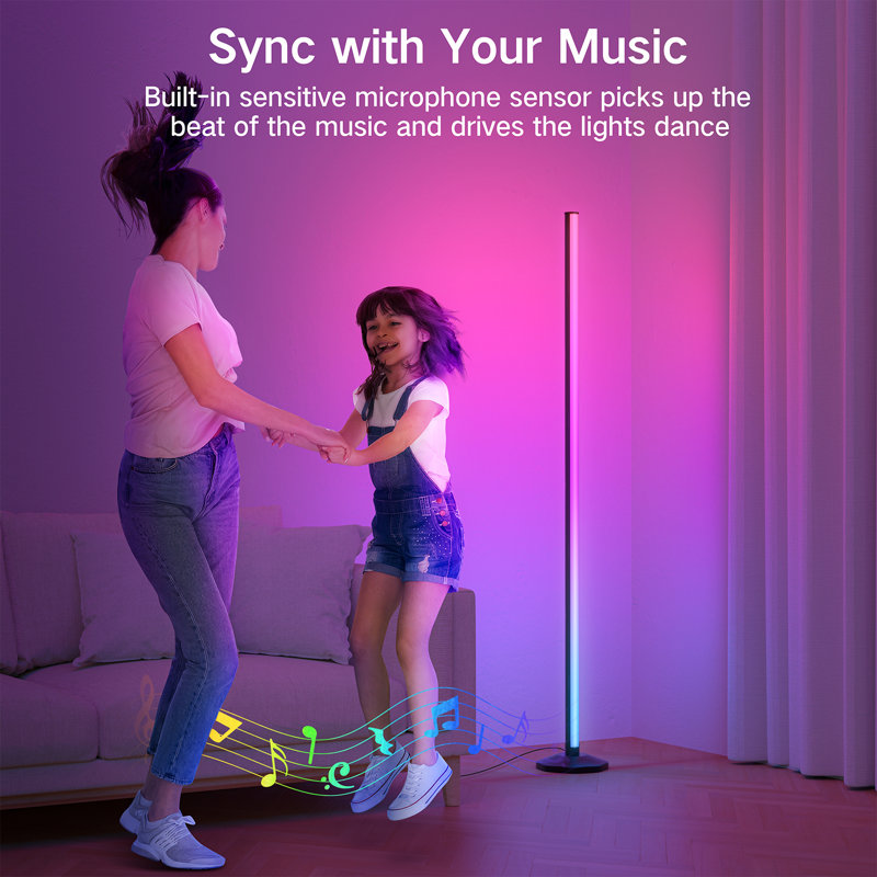 Smart Modern Ambient Color Changing Standing Lamp With Remote Controls