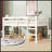 Full Rubber Wood Loft Bed With Ladder, Spacious Under-Bed Storage And Low Height Design For Safety And Style